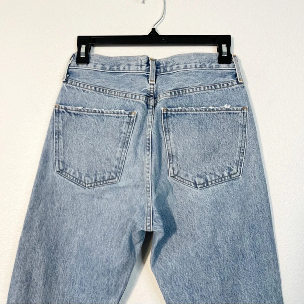 AGOLDE Cherie High Rise Straight Jeans Size 25 in Merit Chic Raw Hem Denim - Picture 6 of 8